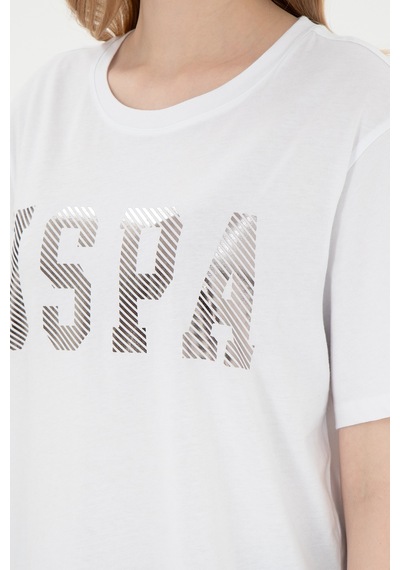 U.S. Polo Assn. Kadın Beyaz Bisiklet Yaka Basic Tişört 50300850-VR013