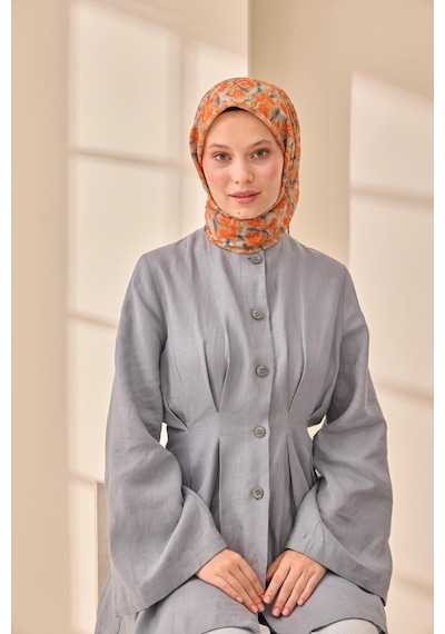 Silk Home Soft Eşarp 73091-35 Turuncu, İndigo, Yeşil Bej