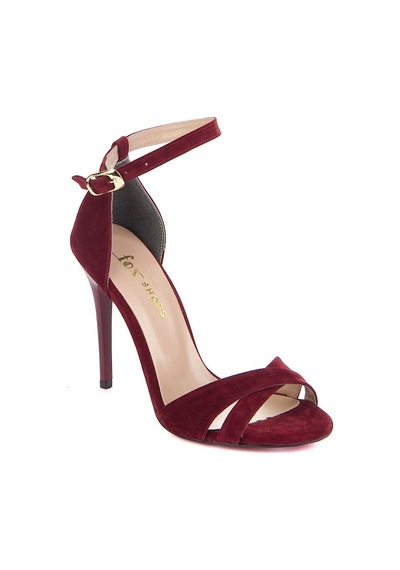 Fox Shoes Bordo Süet Kadın Topuklu Ayakkabı 7749113702