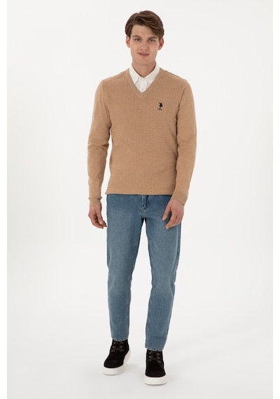 U.S. Polo Assn. Erkek Camel Melanj Basic Kazak 50288879-VR122