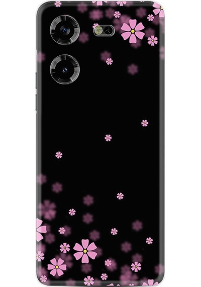Tecno Pova 5 Kılıf Resimli Desenli Baskılı Silikon Black Flowers 1391