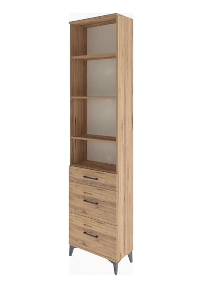 Arges Dolap 4 Raflı 3 Çekmeceli 60x30x243 Çam-çam Çam