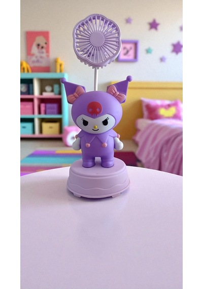 Kuromi Temalı Masa Üstü Vantilatör lik Eşya Mor Renk
