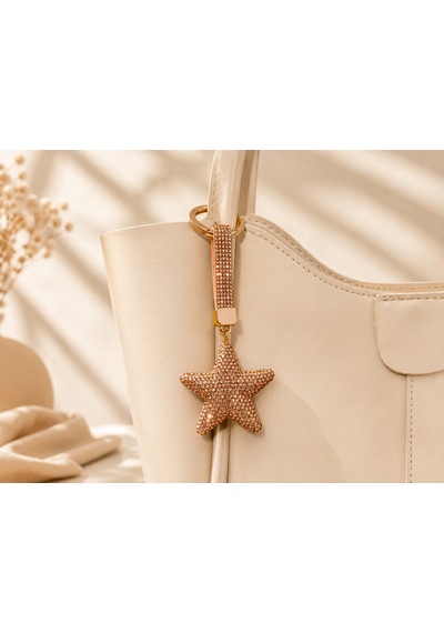Yıldız Taşlı Luxury Çanta Charmı Gold Kristal Bag Charm