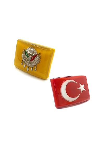 Türk Bayrağı Ve Osmanlı Etiket Panjur Arması 3 Boyutlu Vidalı (489286404)