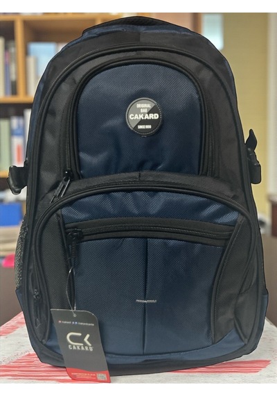 Cakard Su Geçirmez Kalın Ortopedik Çok Bölmeli Laptop Okul Gezi Seyahat Kamp Sırt Çantası Büyük 30x47cm Lacivert