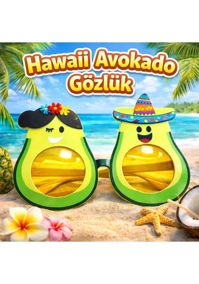 Hawaii Temalı Avokado Gözlük Kostüm & Parti Gözlüğü Diğer