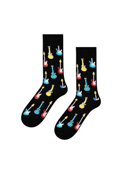 Carnaval Socks Çoklu Gitarlar Desenli Renkli Çorap Çok Renkli