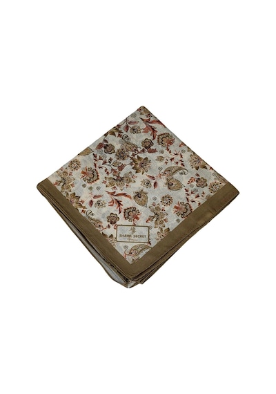 Mim Eşarp Prime Pamuk Çiçek Desenli Eşarp 90x90 Cm Taba