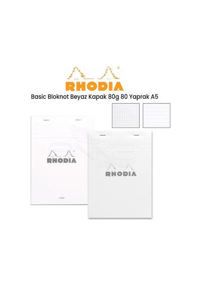 Rhodia Basic Bloknot Beyaz Kapak 80g 80 Yaprak A5