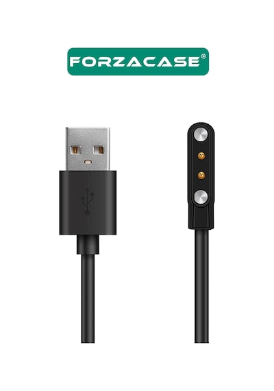 Forzacase Haylou Solar Ls05 / Ls05s Uyumlu Usb Manyetik Şarj Kablosu 1 Metre - Fc017 Siyah
