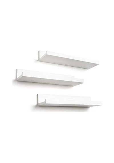 Rafı 3 Lü Set 50x15 Cm Beyaz Dekoratif Duvara Monte Raf Salon Mutfak Banyo Ve Ofis Için Modern Raf Çok Renkli