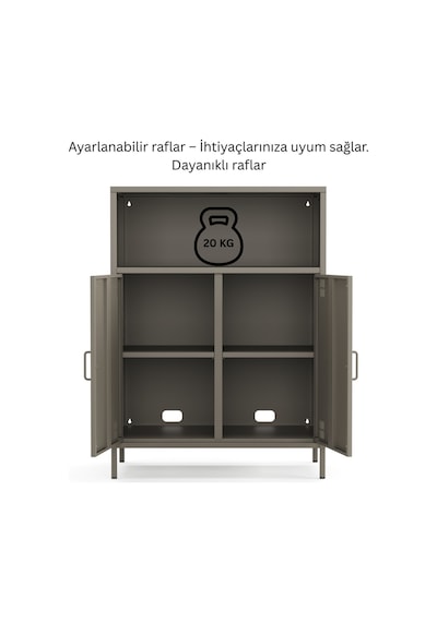Pera Metal Dolap 2 Kapılı, Açık Raflı 80,50 X 40 X 109,50 Cm - 9 Renk Seçeneği Bulunmaktadır Gri Pera Metal Dolap 2 Kapılı, Açık Raflı 80,50 X 40 X 109,50 Cm - 9 Renk Seçeneği Bulunmaktadır Gri
