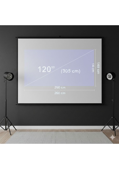 120 İnç Projektör Perdesi - 16:9 Hd Katlanabilir Taşınabilir Projeksiyon Perdesi