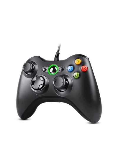 360 Usb Kablolu Oyuncu Kontroller Geliştirilmiş Ergonomik Tasarım Siyah