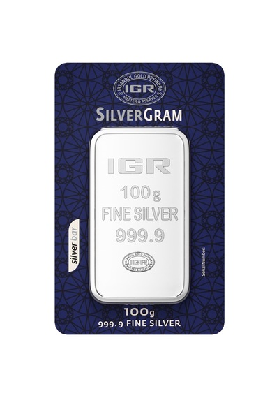 100 Gram Külçe Gümüş 999 / 999,9 Saflık Yatırımlık Gram Gümüş, Rafineri Ambalajlı