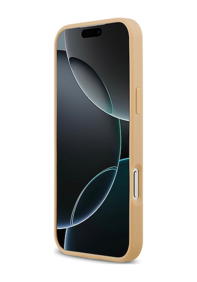 Apple Uyumlu iPhone 17 Pro Max Kılıf Lacoste Lisanslı M-safeli Pu Deri Karışık Monogram Desenli Kapak Bej Bej