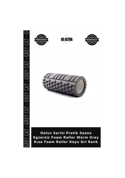 Delux Serisi Pratik Seans Egzersiz Foam Roller Warm Grey Kısa Foam Roller Koyu Gri Renk