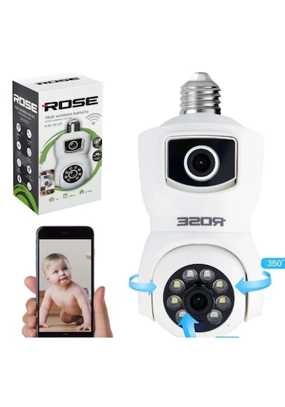 Rose Ahd-30125 Wifi Akıllı Kamera İç Mekan 360 Derece Sesli