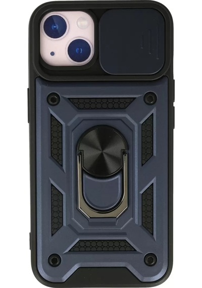 Newface Apple İphone 13 Kılıf Pars Lens Yüzüklü Silikon - Lacivert
