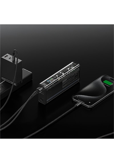Sharge 140W - Yüksek Güçlü ve Şeffaf Tasarımlı Powerbank - Siyah