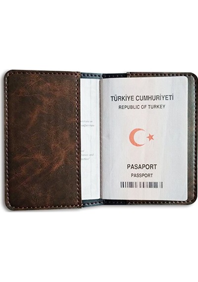 Vip Gift Pasaport Kılıfı Vegan Deri Pasaportluk Voyak006 Kahverengi
