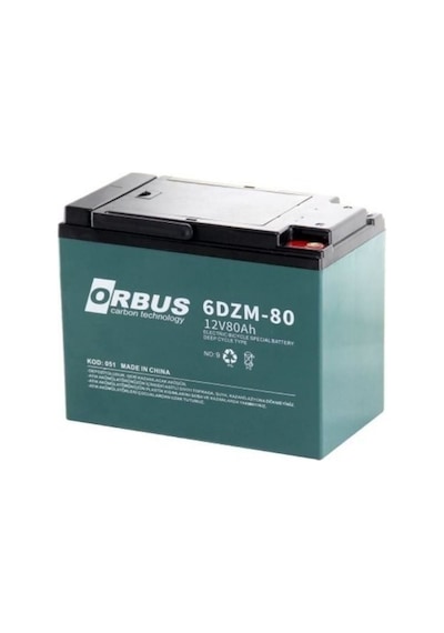 Orbus 12 Volt 80 Amper Jel Elektrikli Bisiklet Aküsü-222 122 176 13.5kg