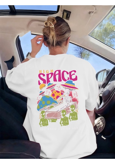 Noıssey Urban Pop Graphic Kadın Tişört Koleksiyonukod 5548 Beyaz