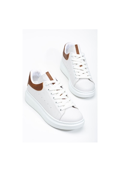 Fersatie Beyaz - Taba Kadın Sneaker Günlük Ayakkabı Beyaz