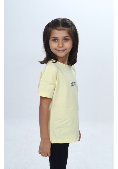 Toontoy Kids Toontoy Kız Çocuk Baskılı Bisiklet Yaka Kısa Kollu Tişört 24977 Açık Sarı Toontoy Kids Toontoy Kız Çocuk Baskılı Bisiklet Yaka Kısa Kollu Tişört 24977 Açık Sarı