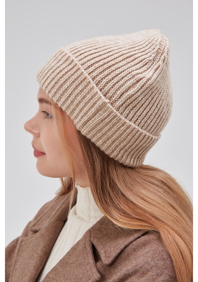 Derikem Basic Şık Standart Lüks Unisex Tiftik Bere Bej