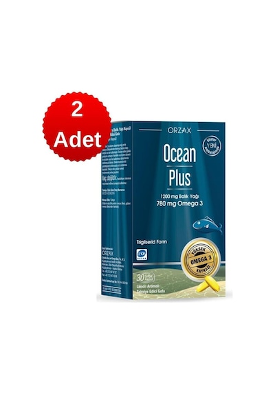 Orzax Ocean Plus 1200 Mg Balık Yağı 30 Kapsül - Limon Aromalı X 2 Adet