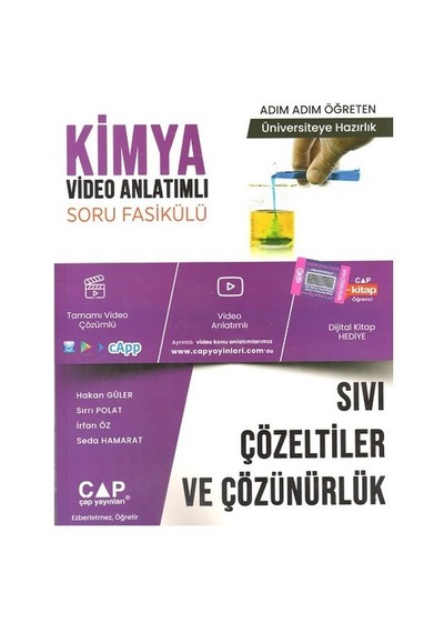 2025 Çap Yayınları Üniversiteye Hazırlık Kimya Sıvı Çözeltiler Ve Çözünürlük Konu Anlatımlı Soru Fasikülü