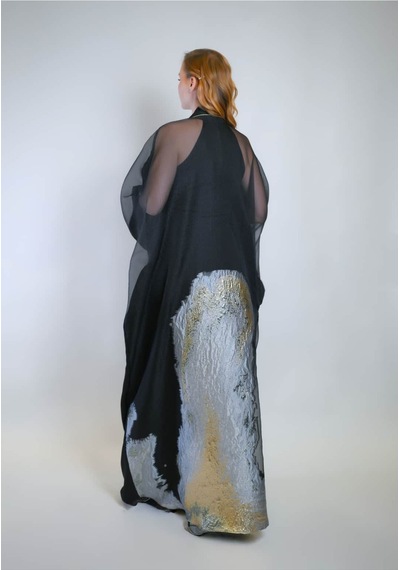 Crystalia Özel Işıltılı Jakar Kumaş Ve İç Elbiseli Sendi Kumaş İkili Takım Abaya Çok Renkli Crystalia Özel Işıltılı Jakar Kumaş Ve İç Elbiseli Sendi Kumaş İkili Takım Abaya Çok Renkli