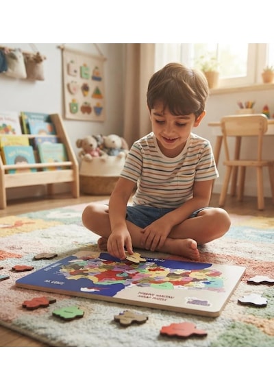 81 Parça Ahşap Türkiye Haritası Puzzle Eğitici Ve Öğretici Ahşap Türkiye Haritası Puzzle