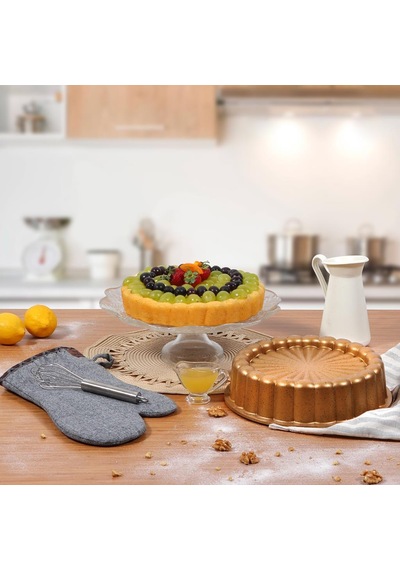 Serenk Fun Cooking Papatya Sarı Tart Kalıbı - 28 cm Alüminyum Döküm, Yanmaz Yapışmaz Granit Kaplama