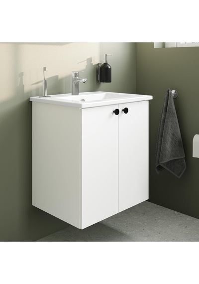 Vitra Shift T20 81002 Kapaklı Lavabo Dolabı, Parlak Beyaz, 60 Cm Sku: Smg8690010175427 Açık Gri