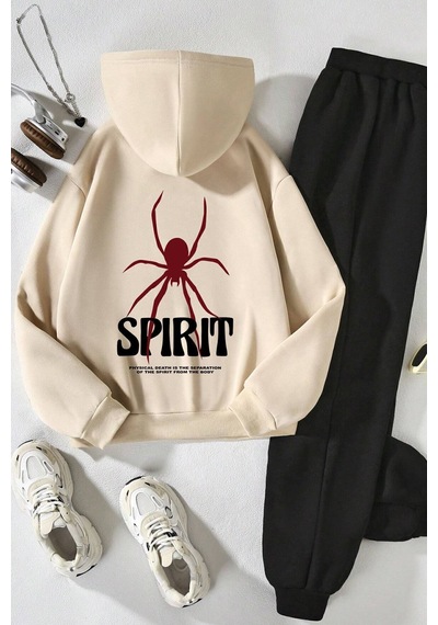 Uyguntarz Çocuk Spirit Baskılı Eşofman Takımı Bej