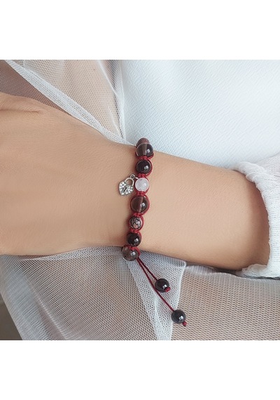 Vaoov 925 Ayar Gümüş Doğal Taşlı Cinsel Cazibe Tılsımı Bileklik