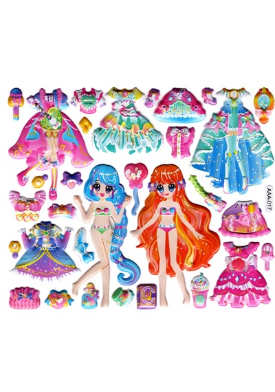Sticker Kabartmalı Stiker Defter, Planlayıcı Etiket Aaa-017 - 15x13 Cm - Kız Giydirme Müzik