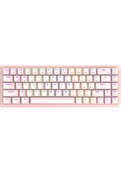 Rampage Rebel Kırmızı Switch Low Profile US Layout Rainbow Mekanik Oyuncu Klavye
