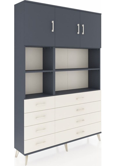 Arges Dolap 8 Raflı 8 Çekmeceli 3 Kapaklı 132x30x195 Antrasit-antrasit/aytaşı Antrasıt/aytası Arges Dolap 8 Raflı 8 Çekmeceli 3 Kapaklı 132x30x195 Antrasit-antrasit/aytaşı Antrasıt/aytası