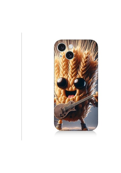 Apple Uyumlu iPhone 15 Plus Gitar Buğdayı Desenli Silikon Kılıf Silikon