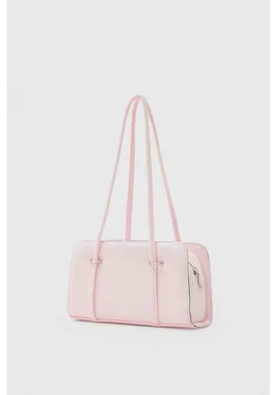 Shule Bags Hansal Metal Detaylı Baget Çanta Pudra Pembe