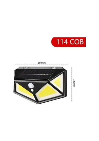 Hareket Sensörlü Bahçe Lambası 114 Led 3 Mod - 9000580474537ys Siyah