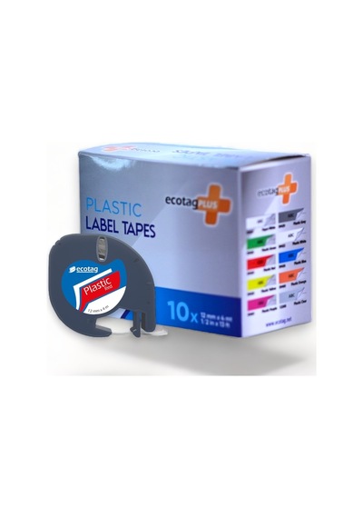 Ecotagplus Dymo Letratag Muadili Plastik Serit Etiket Kırmızı 10 L...