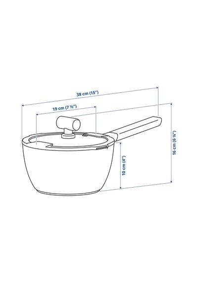 Ikea Klippfisk Yapışmaz Kaplama Sos Tenceresi 2,3 Lt Mavi - Siyah
