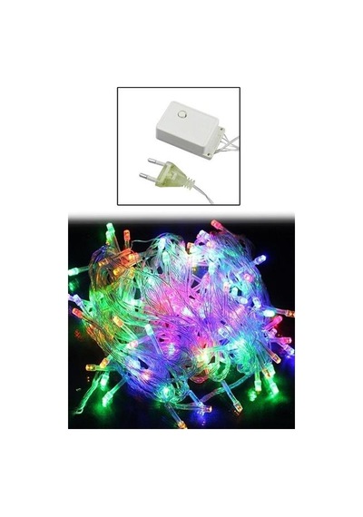 10 Metre 100 Ledli 8 Fonksiyonlu Karışık Renkli Rgb Led Lamba Çok Renkli