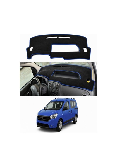 Dacia - Dokker 2012-2021 Uyumlu Torpido Koruma Kılıfı - Mavi Şeritli