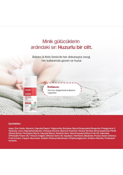 Remedium Babies & Kids Pişik Önleyici Onarıcı Bakım Kremi,%10 Çinko İçerikli, Vegan, 50 Ml
